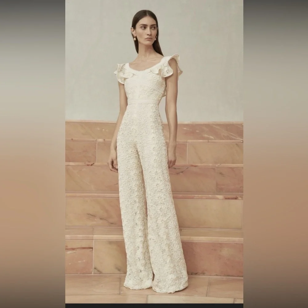 Alexis Cream Lace Jumpsuit - Picture 2 of 10